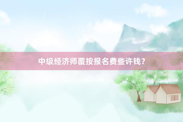 中级经济师覆按报名费些许钱？