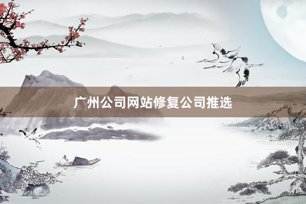 广州公司网站修复公司推选