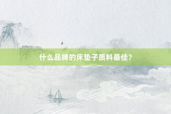 什么品牌的床垫子质料最佳？